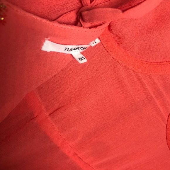 TULAROSA Tinsley Tiered Crepe Maxi Dress In Coral Size XXS - Picture 11 of 13